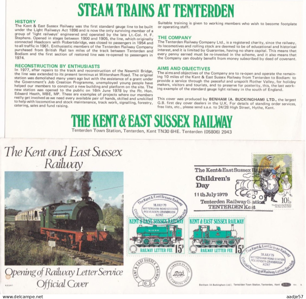 GB Engeland 1979  The Kent & East Sussex Railway Children's Day 11-07-1979 - Trains