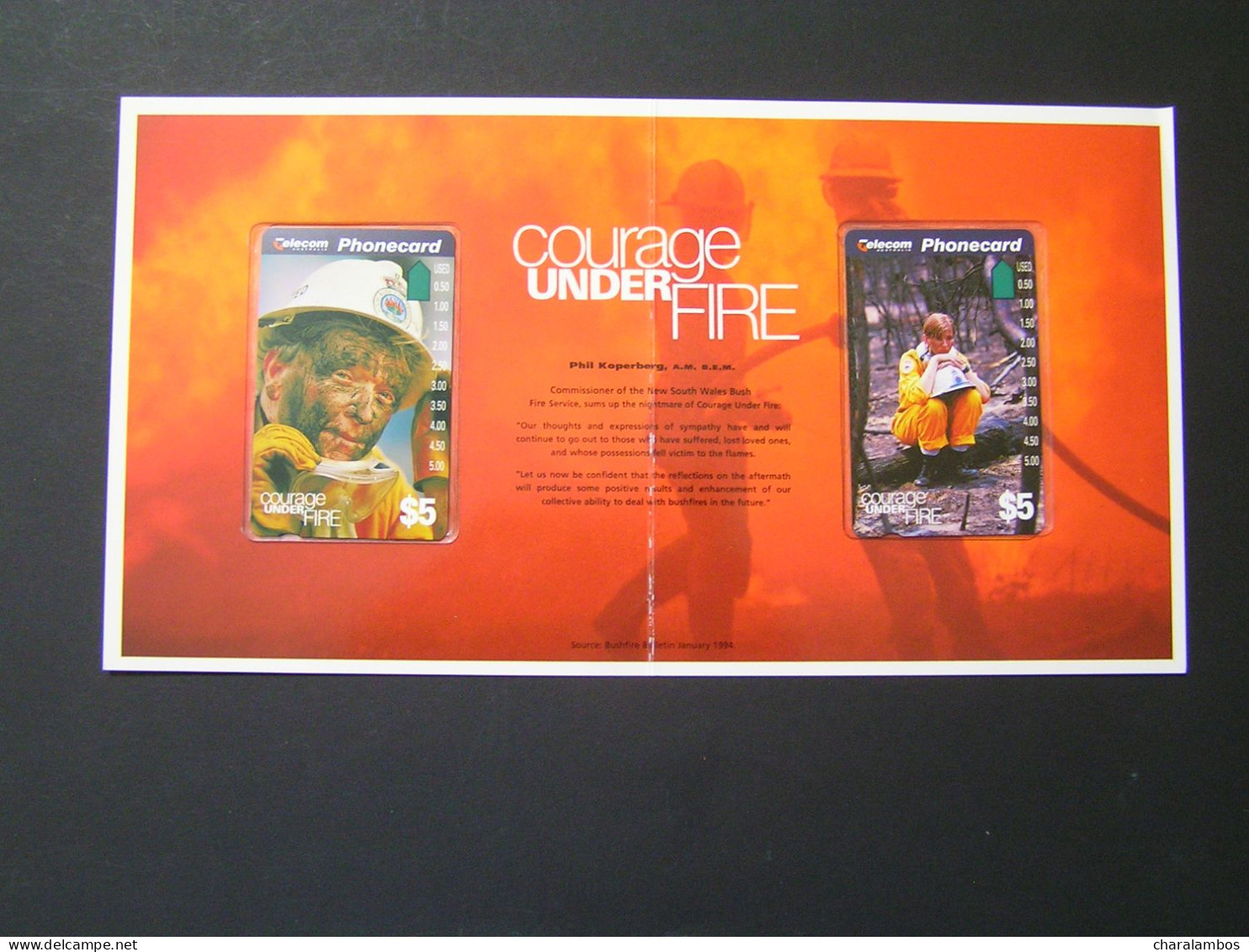 AUSTRALIA 1994 Courage Under Fire Nature Series Set Of 2 Cards Folder.. - Australia
