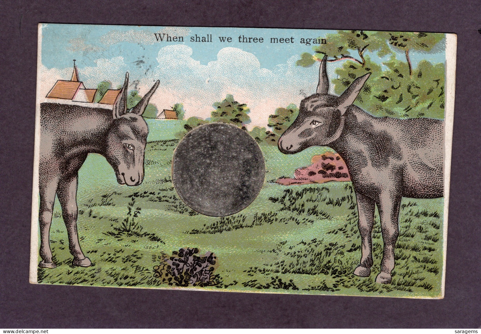 "When Shall We Three Meet Again?"1908 Silver Coin - Antique Fantasy Postcard - Fairy Tales, Popular Stories & Legends