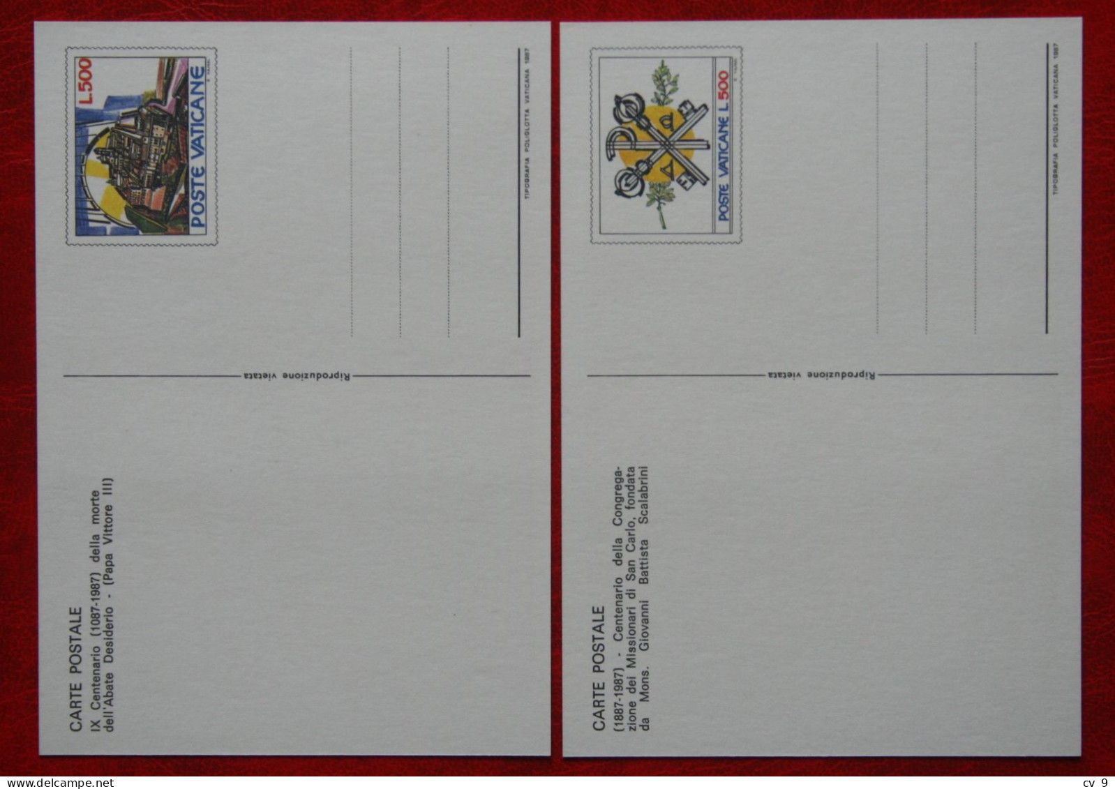 2 Postal Stationery Cards Carte Postale 1987 POSTFRIS / MNH / ** VATICANO VATICAN VATICAAN - Entiers Postaux