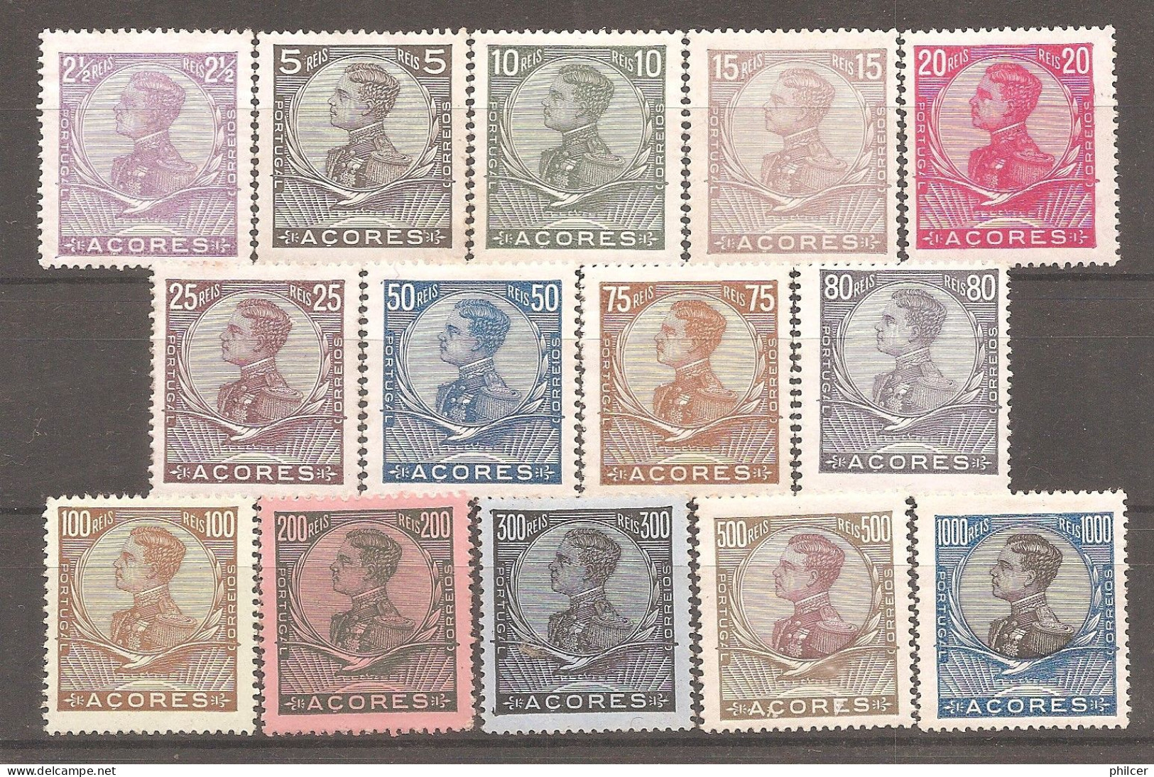 Açores, 1910, #107/20, MH And MNG - Açores
