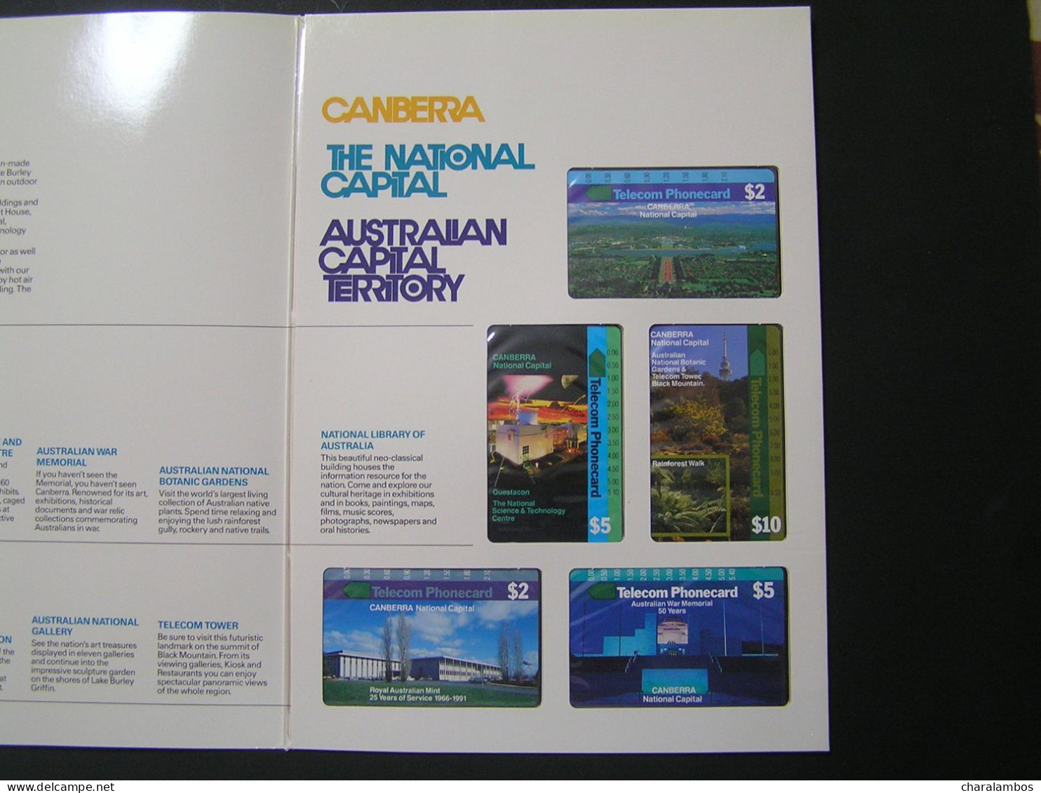 AUSTRALIA 1991 Canbera National Capital Set Of 5 Cards Folder.. - Australie