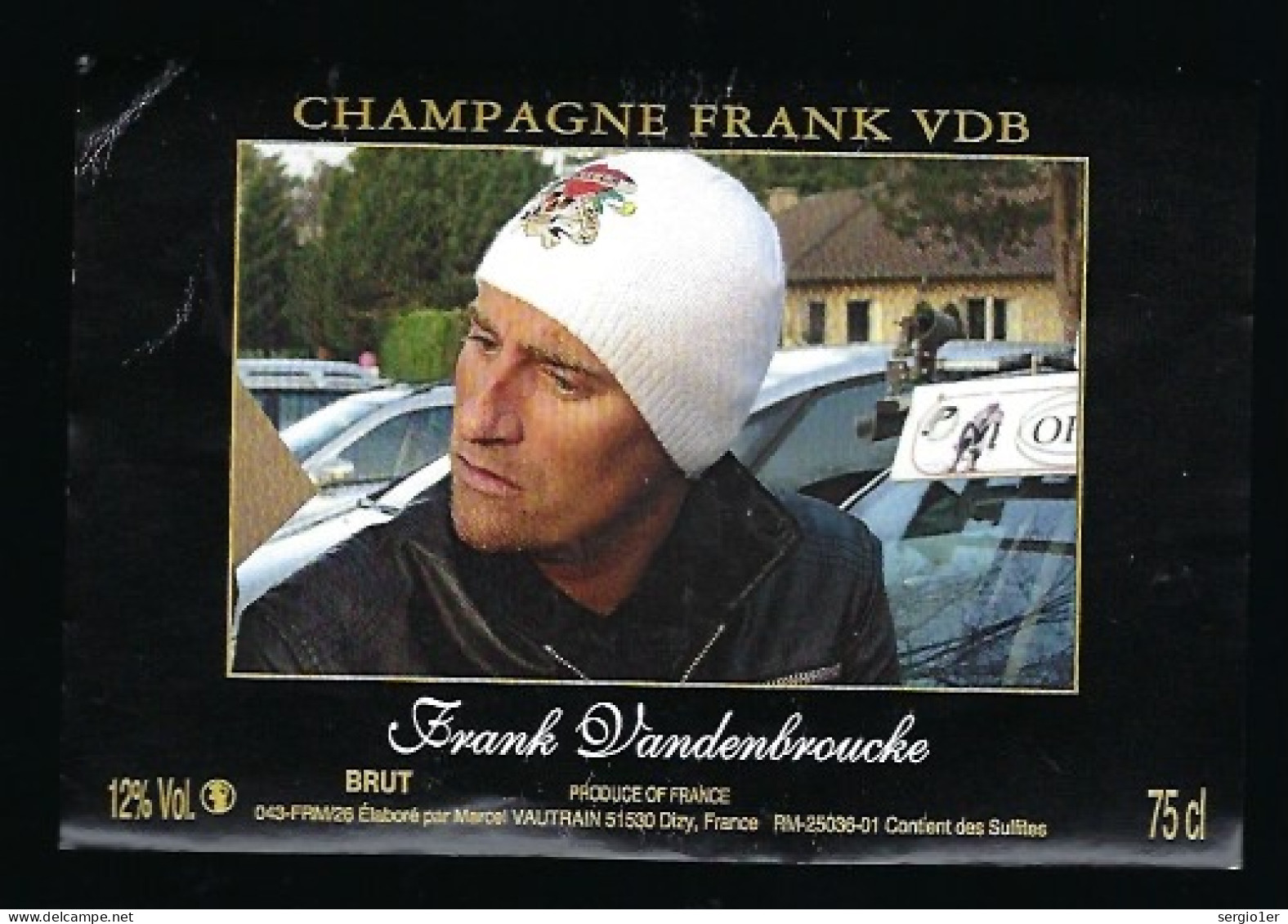 Etiquette Champagne Brut Frank VDB Vandenbroucke Vautrain Dizy Marne 51 Thème Sport Vélo - Champagne