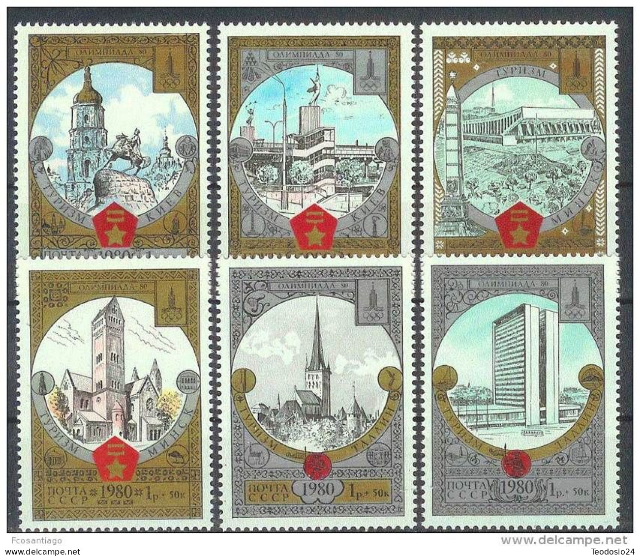 RUSIA 1980 - Yvert  4688/93  ** - Ungebraucht