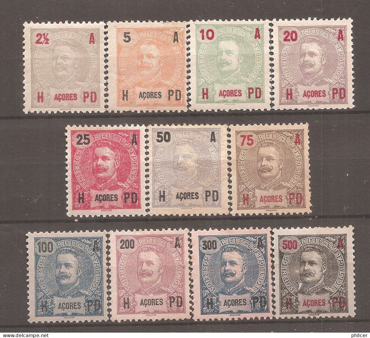 Açores, 1906, # 96/106, MH And MNG - Azoren