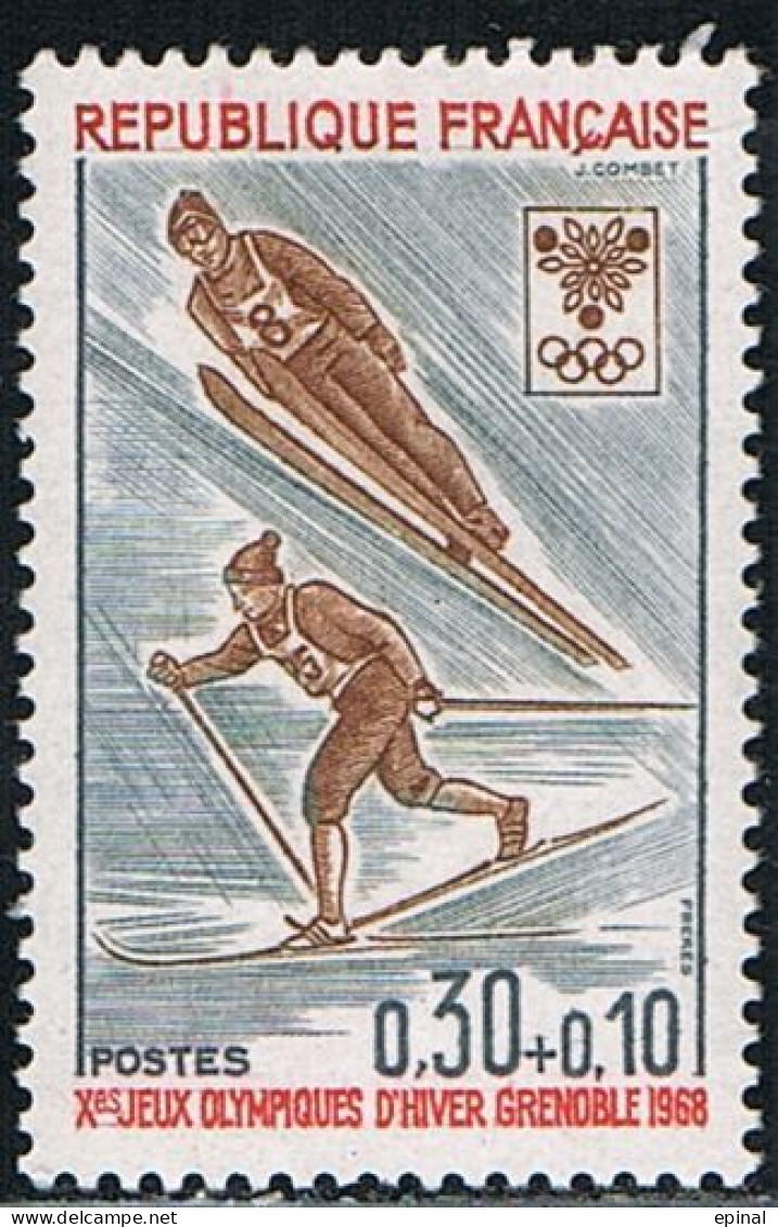 FRANCE : N° 1543 ** (Jeux Olympiques D'hver, à Grenoble : Saut Et Fond) - PRIX FIXE - - Unused Stamps