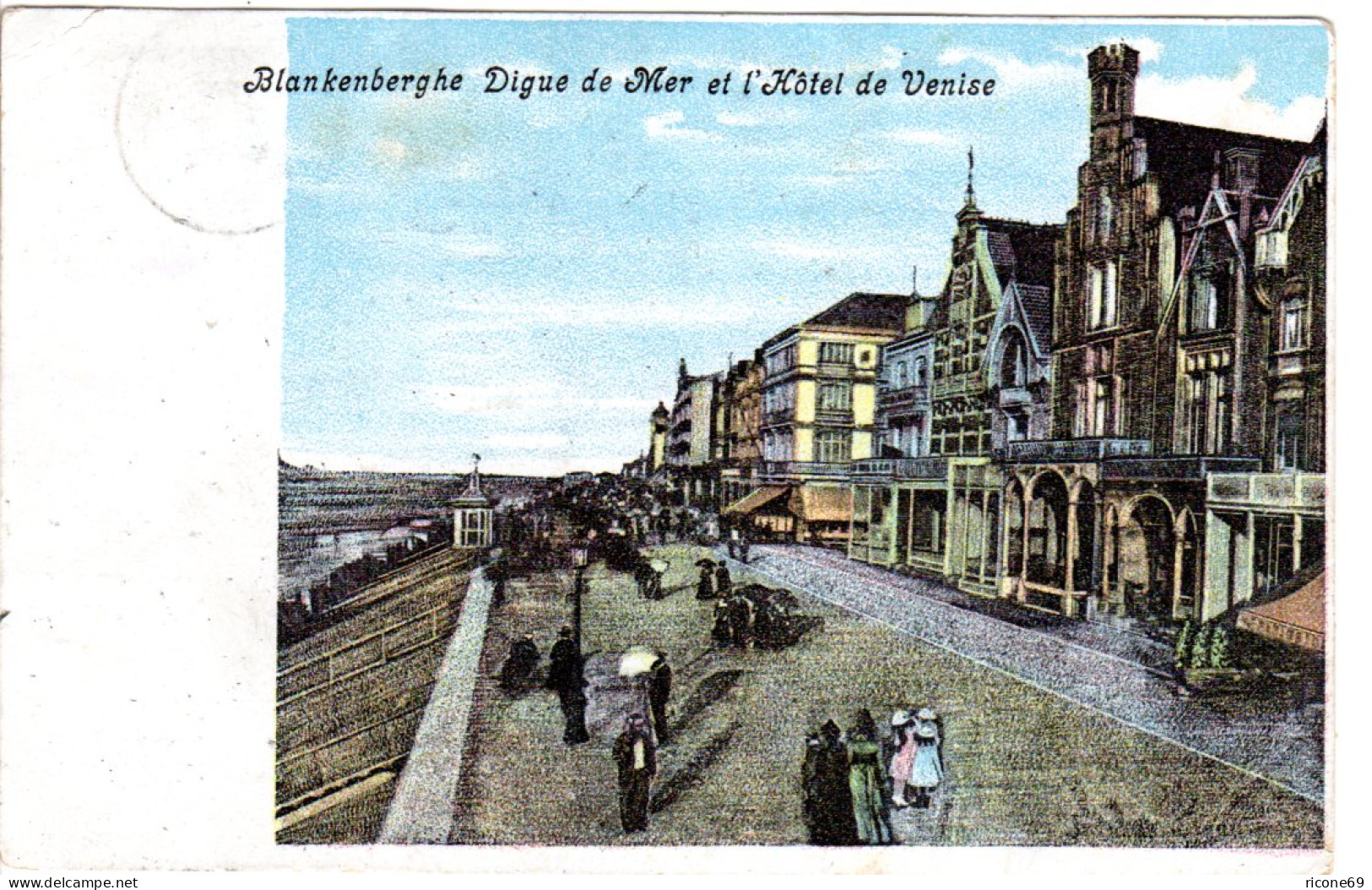Belgien, Blankenberghe M. Hotel De Venise, 1908 Gebr. Farb-AK - Andere & Zonder Classificatie