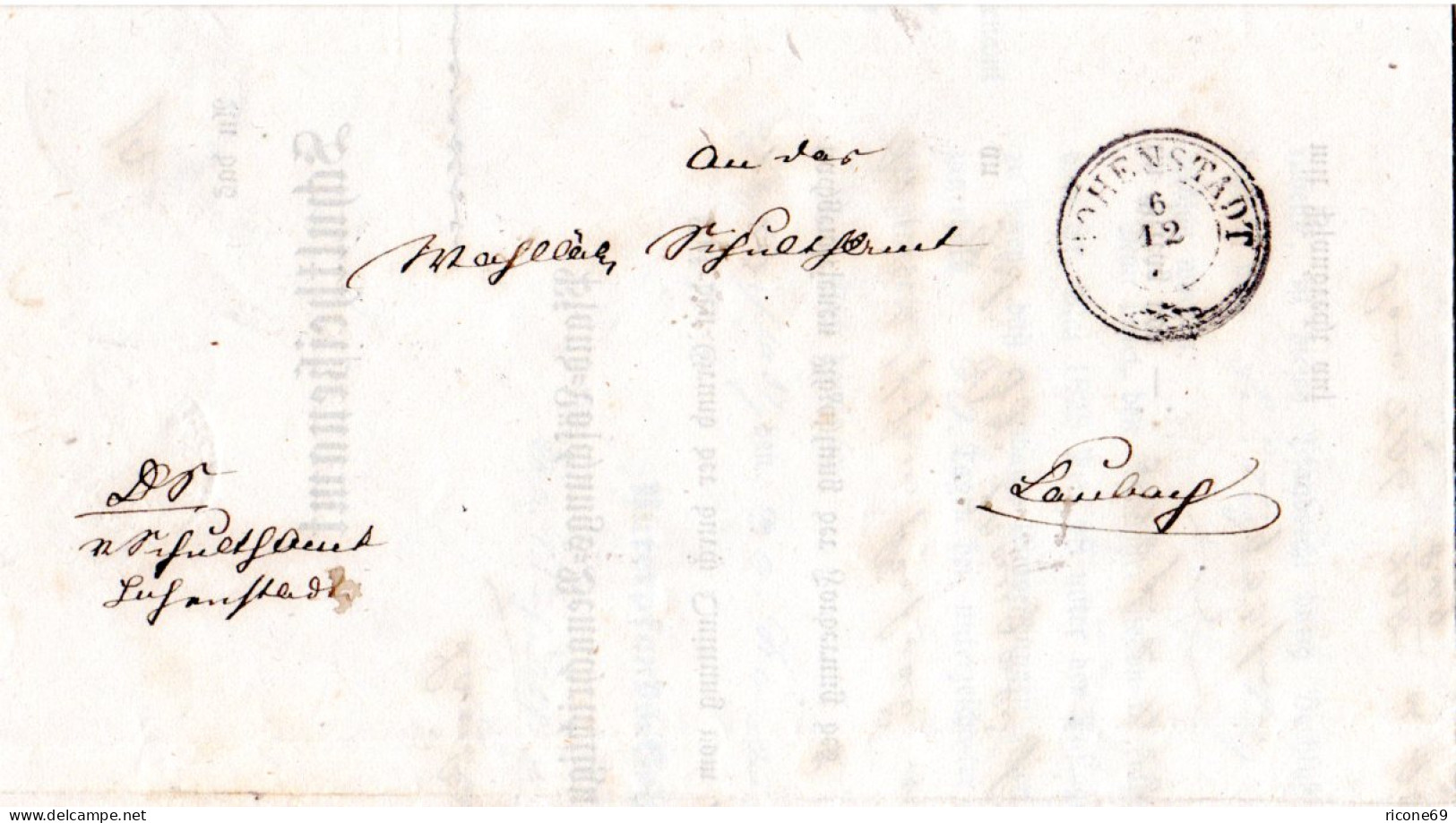 Württemberg 1874, Postablage Heuchlingen U. Innen K3 Hohenstadt Auf Wende Brief  - Brieven En Documenten