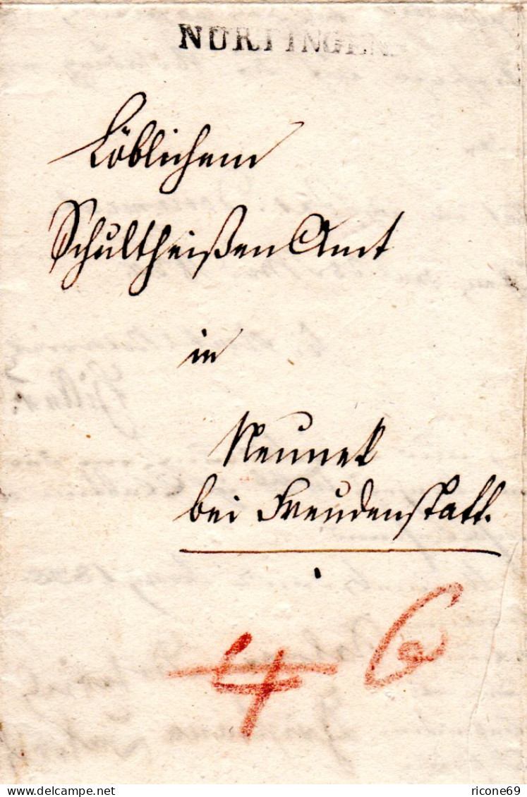 Württemberg 1834, L1 Blaufelden U. Innen Nürtingen Auf Wende Brief  - Prephilately