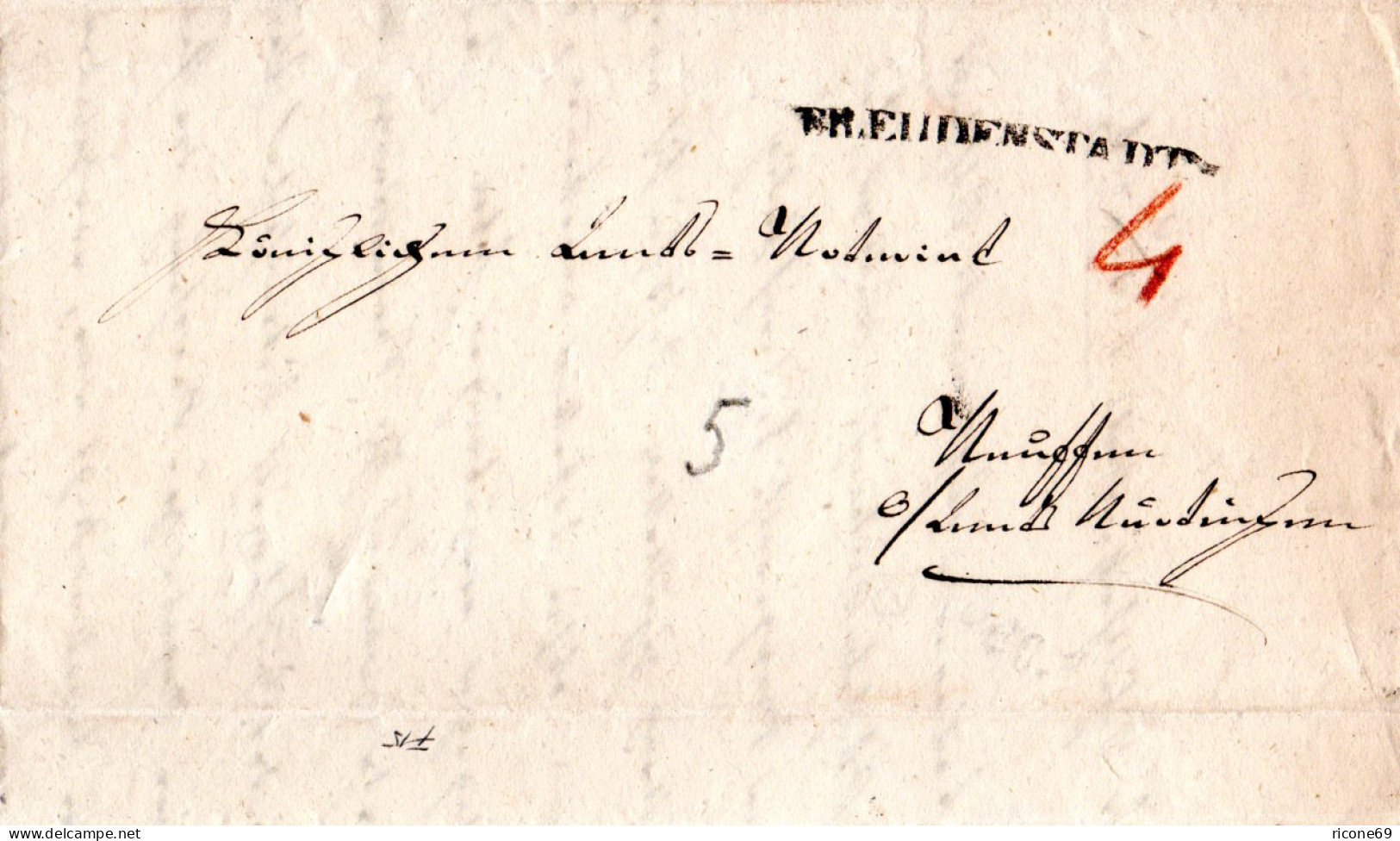 Württemberg 1834, L1 Blaufelden U. Innen Nürtingen Auf Wende Brief  - [Voorlopers