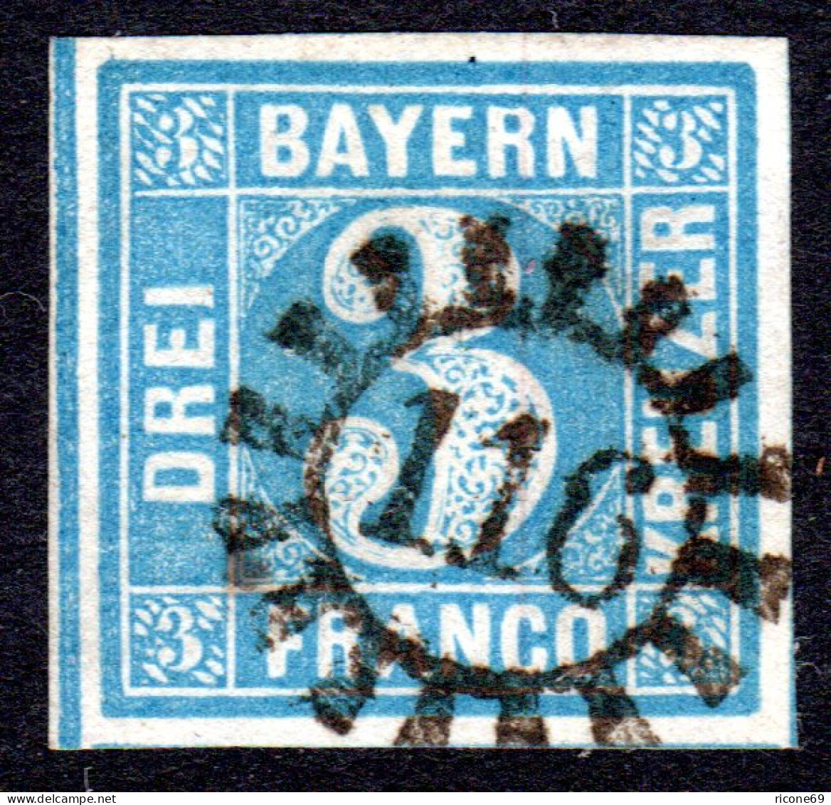 Bayern 2 Pl. 2, Alls. Breitrandige 3 Kr. M. Klarem MR 116 GÜNZBURG - Used