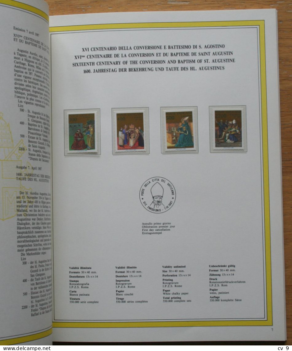 Complete + Postcards + Vignette CAPEX + 1987 Yearbook POSTFRIS / MNH / **  VATICANO VATICAN VATICAAN - Años Completos