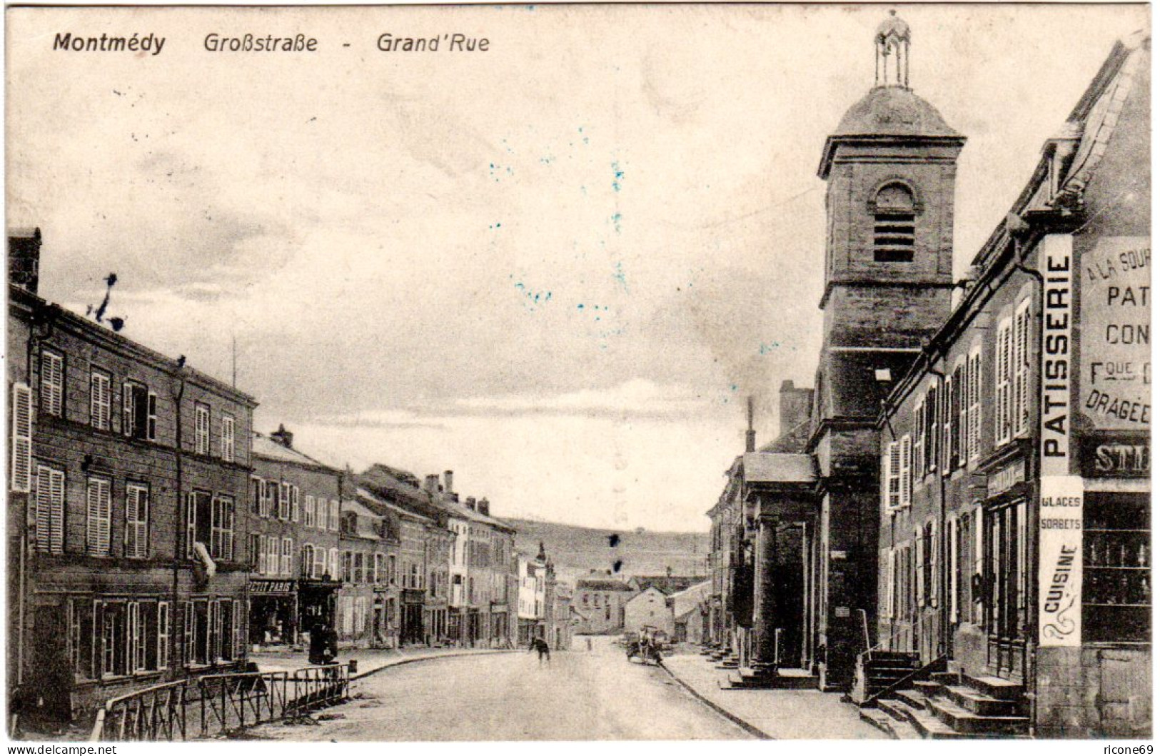 Frankreich, MONTMÉDY Großstr. M. Geschäften, 1915 Gebr. Sw-AK - Sonstige & Ohne Zuordnung