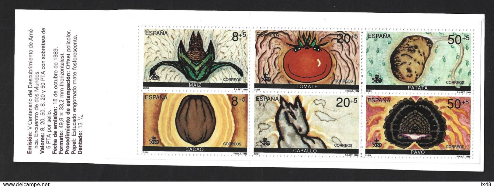 Block Of Six Stamps With 'Meeting Of Worlds' Surcharge. Foods. Cocoa. Tomato. Potato. Peru. Corn. Kakao. Kartoffell.Mazi - Ernährung