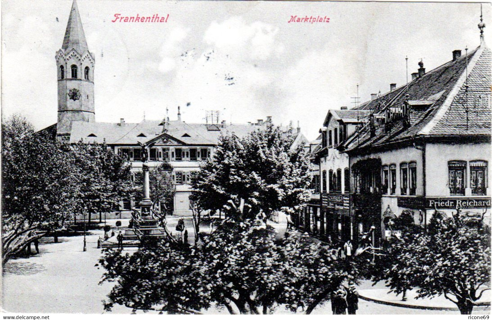 Frankenthal, Marktplatz M. Gebäuden, 1911 Gebr. Sw-AK - Other & Unclassified