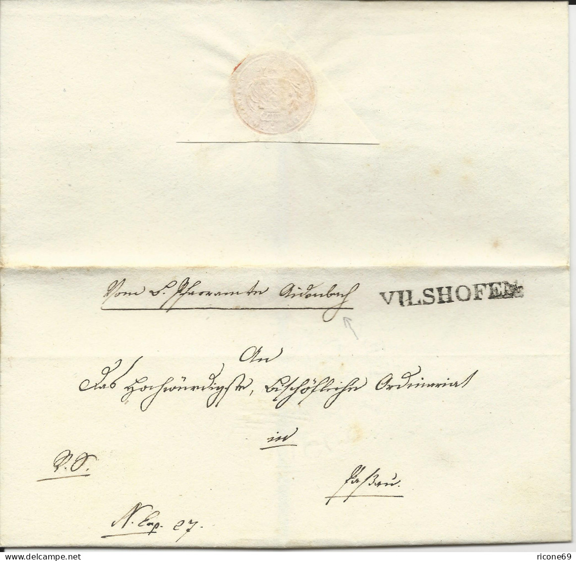 Bayern, L1 VILSHOFEN Auf  Schönem Franko Brief V. Aidenbach N. Passau - Briefe U. Dokumente