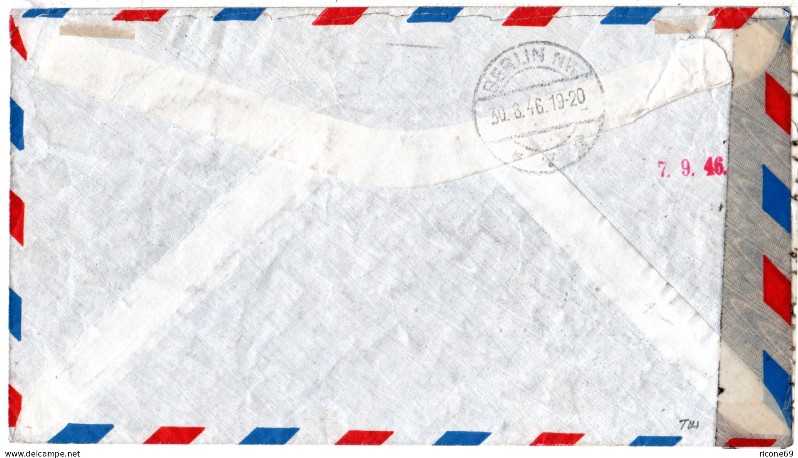 USA Deutschland 1946, 30 C. Auf Erstflug Brief New York Berlin M. Zensur. - Other & Unclassified