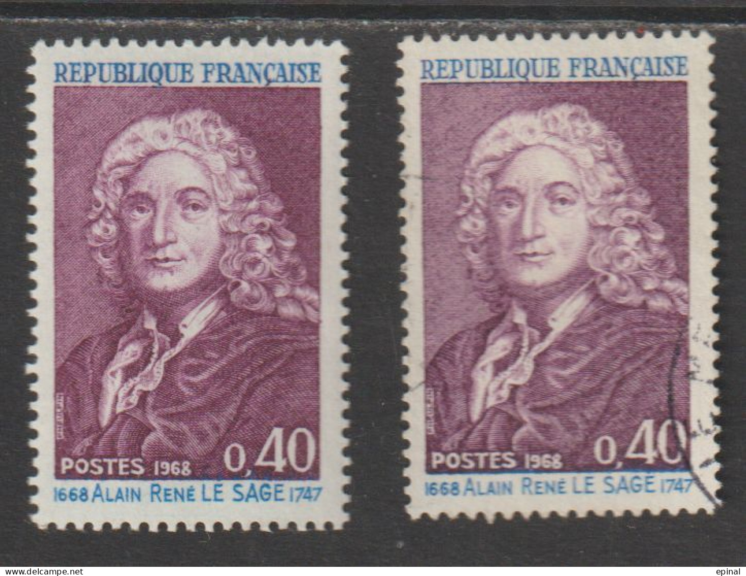 FRANCE : N° 1558 ** Et Oblitéré (Alain René Lesage, écrivain) - PRIX FIXE - - Unused Stamps