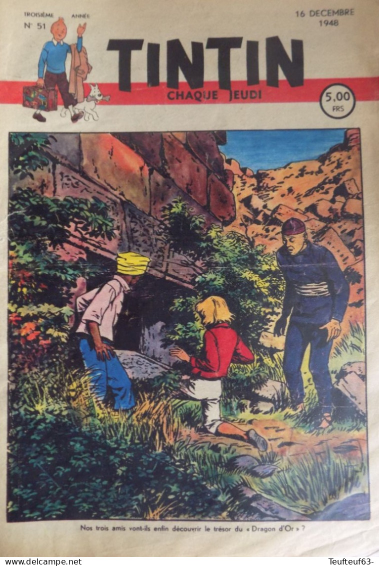 Tintin N° 51;1948 Couv. Cuvelier - Tintin