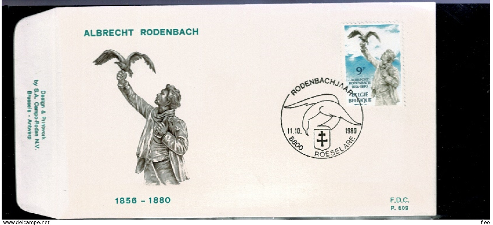 1980 1993 FDC  (Roeselare)  : " Albrecht Rodenbach " - 1971-1980