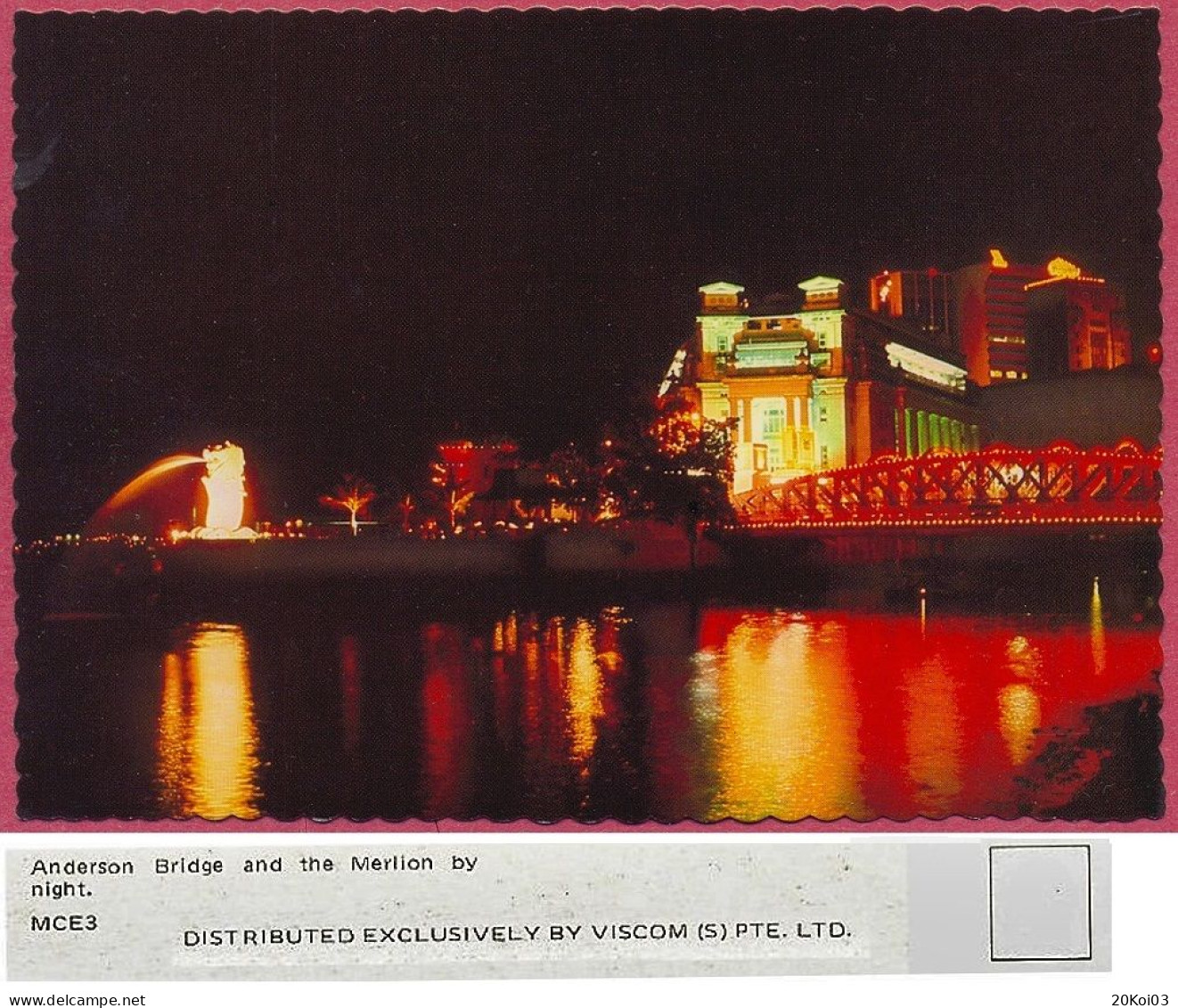 Singapore Anderson Bridge And The Merlion +/-1978's MCE3 DISTRIBUTED EXCLUSIVELY BY VISCOM (S) PTE. LTD. Vintage_UNC_cpc - Singapour