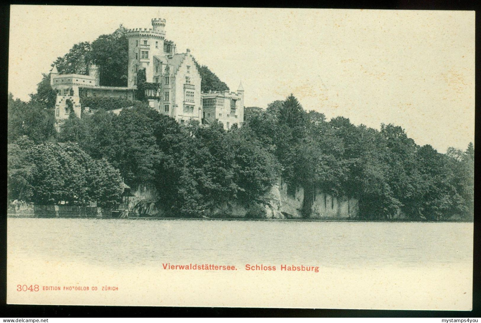 Ak Switzerland, Meggen | Vierwaldstättersee. Schloss Habsburg (Neuhabsburg) #ans-1985 - Meggen