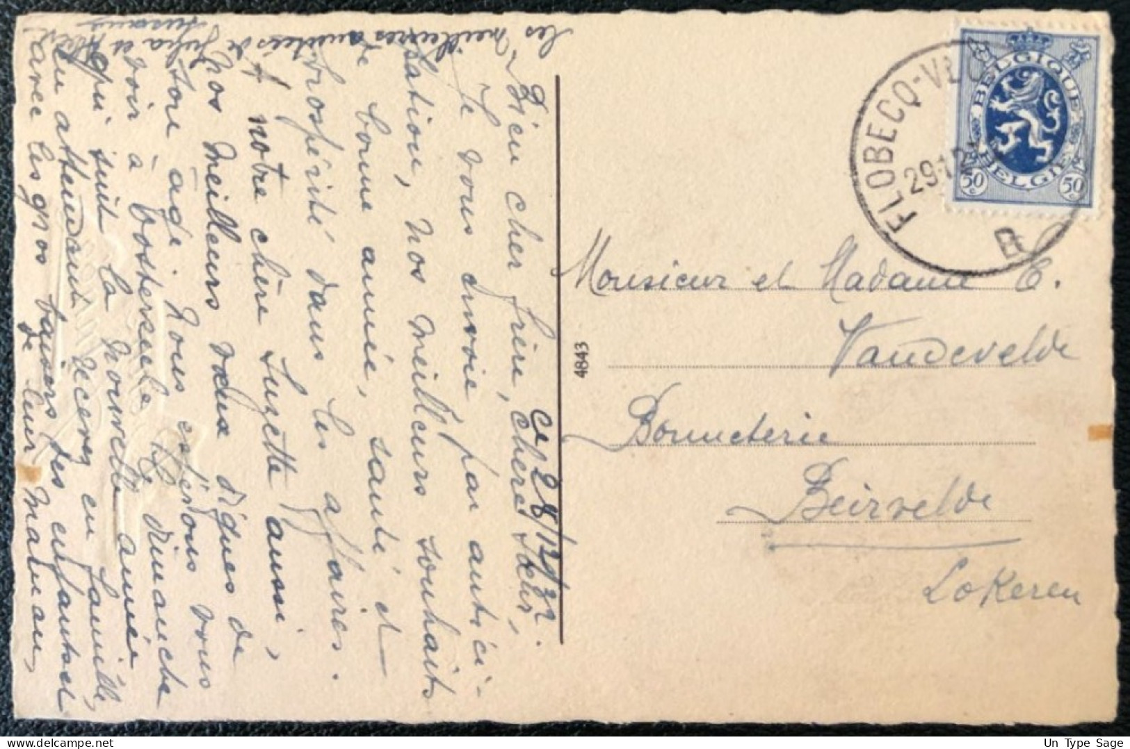 Belgique, Divers Sur Carte, Cachet FLOBECQ  B 1932 - (A587) - Other & Unclassified