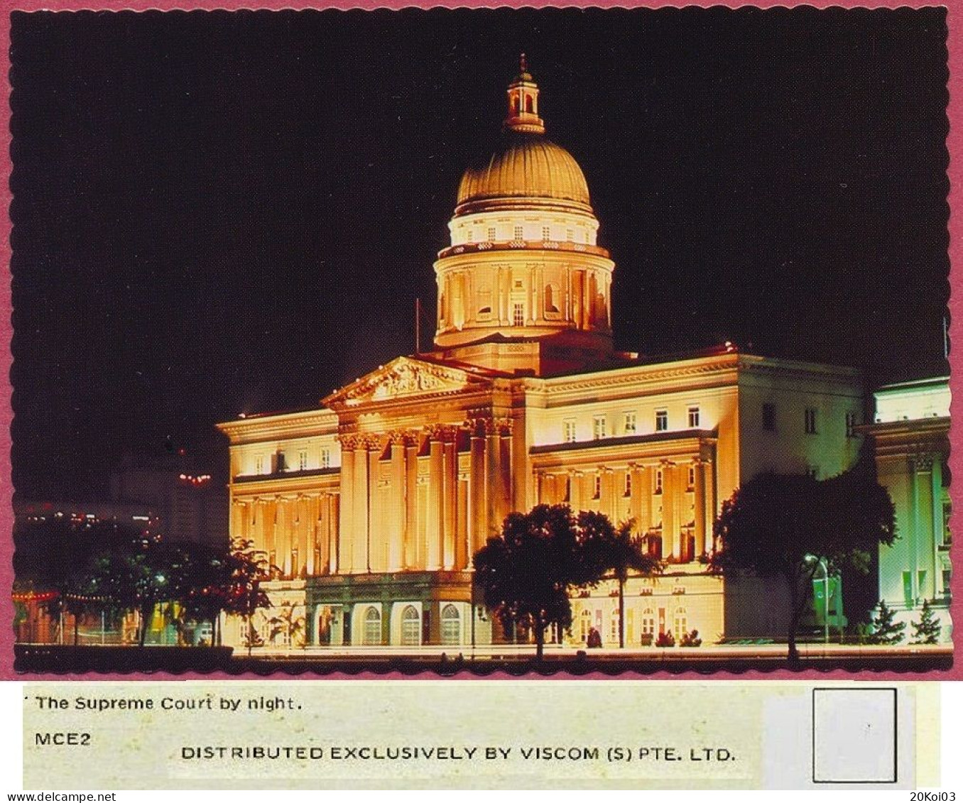 Singapore The Supreme Court By Night +/-1978's MCE2 DISTRIBUTED EXCLUSIVELY BY VISCOM (S) PTE. LTD. Vintage_UNC_cpc - Singapour