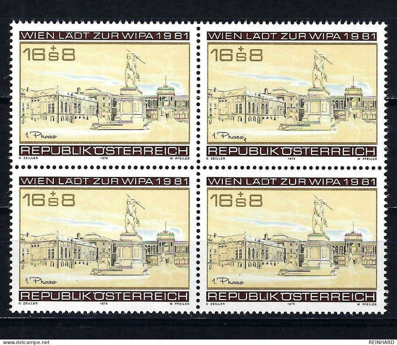 ÖSTERREICH ANK-Nr. 1660 Im Viererblock WIPA 1981 Postfrisch - Siehe Bild - Unused Stamps
