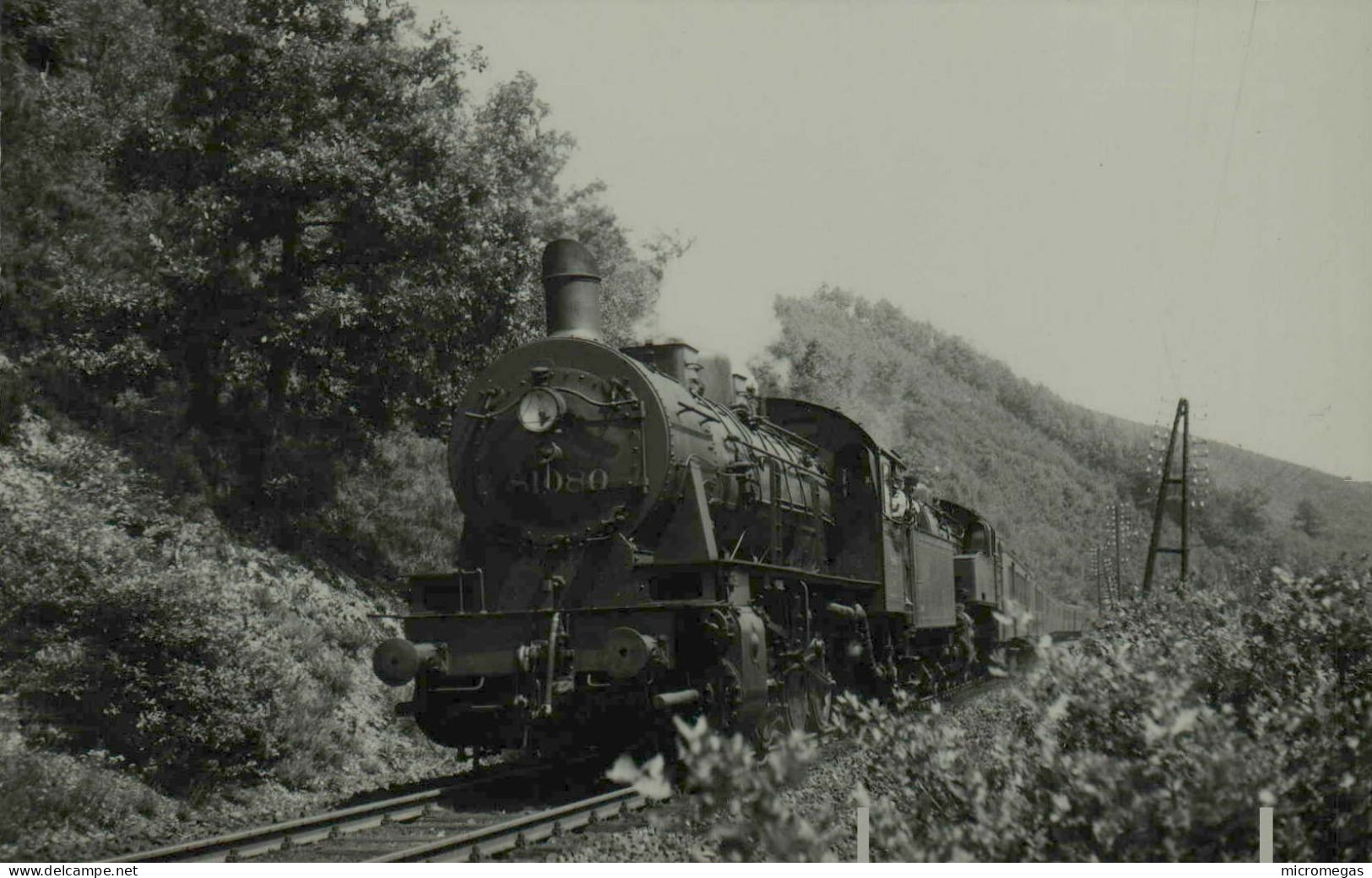 Locomotive 81-080 - Cliché J. Renaud, 1953 - Treinen