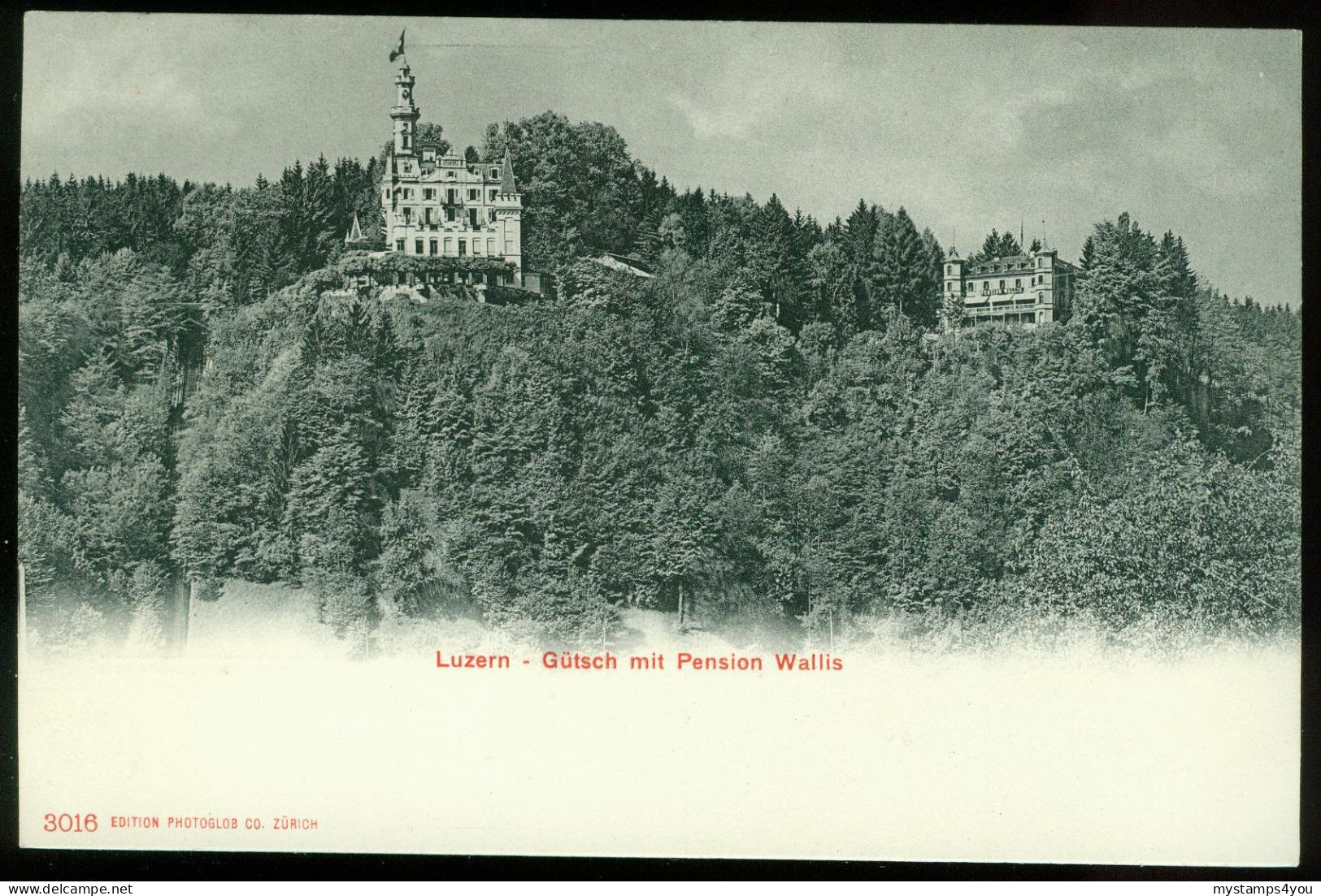 Ak Switzerland, Luzern | Château Gütsch Mit Pension Wallis #ans-1986 - Lucerna