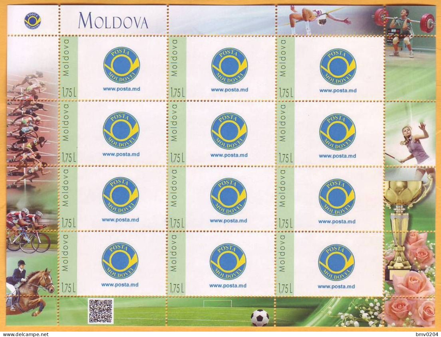 2015 Moldova  7 sheets  Personalized release III - Sport, art, medicine, space, literature, theater, cinema. mint