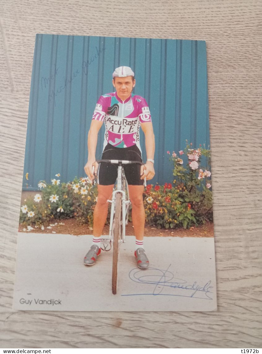 Signé Cyclisme Cycling Ciclismo Ciclista Wielrennen Radfahren Cyclocross VANDIJCK GUY 1991 - Cycling
