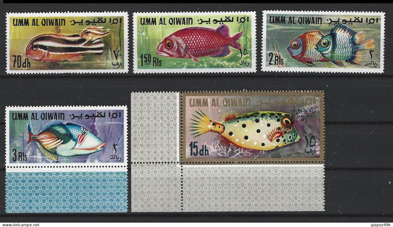 ● Umm Al Qiwain 1967 ֍ Fauna Marina ֍ Poisson ● Fish ● Pesci ● Dentellati ** ● Serietta ● Lotto N. 2800 ● - Umm Al-Qaiwain