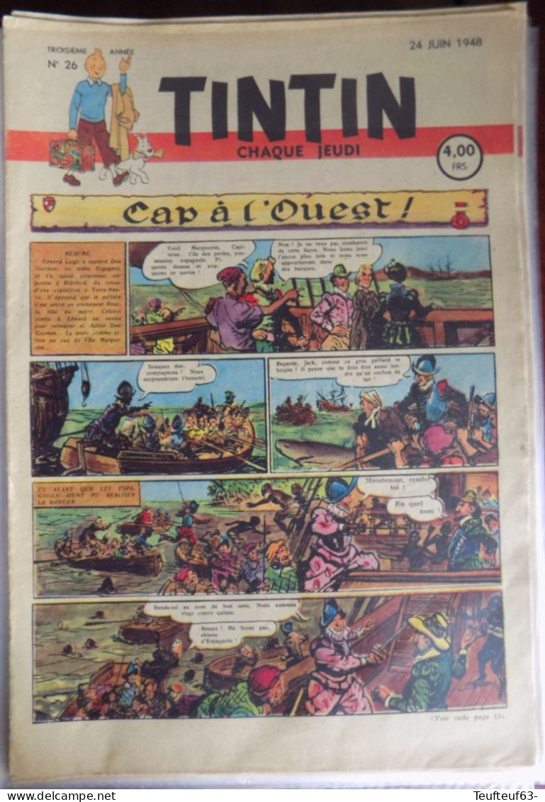 Tintin N° 26/1948 - Popol Et Virginie Hergé - Tintin