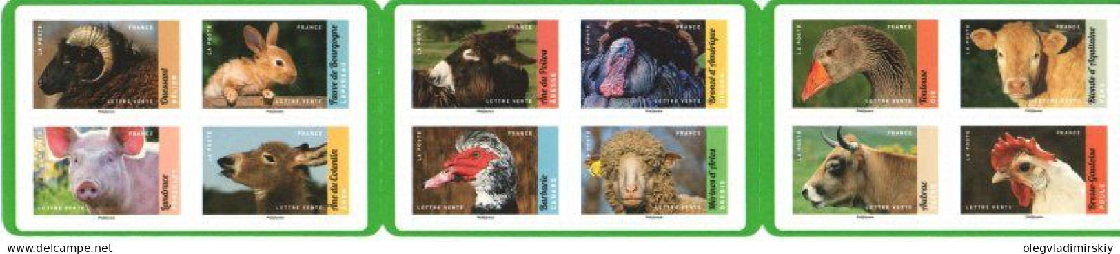 France 2017 Farm Animals And Birds Set Of 12 Stamps In Booklet MNH - Ferme