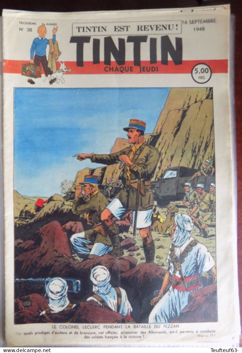 Tintin N° 38;1948 Couv. Le Rallic - Kuifje