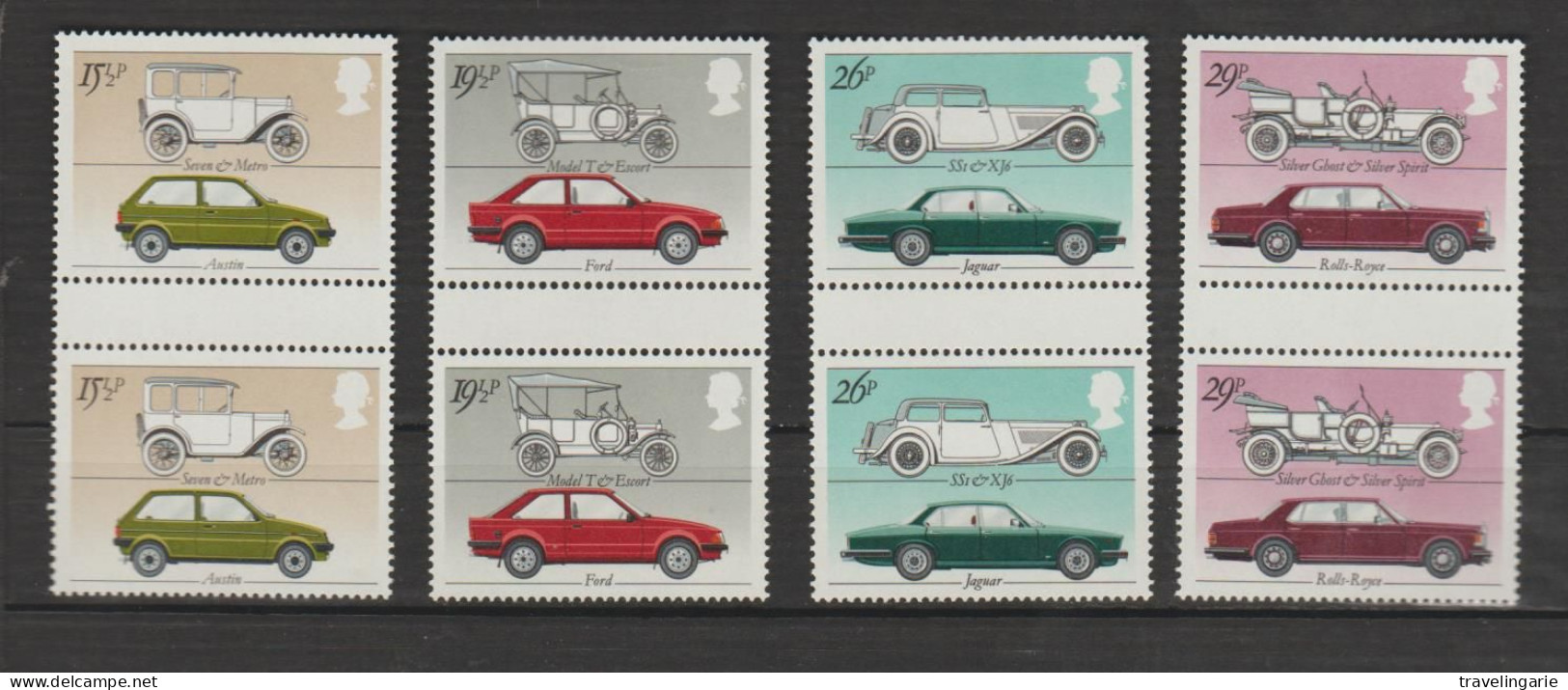 Great Britain 1982 British Motor Cars Gutter Pairs MNH ** - Unused Stamps
