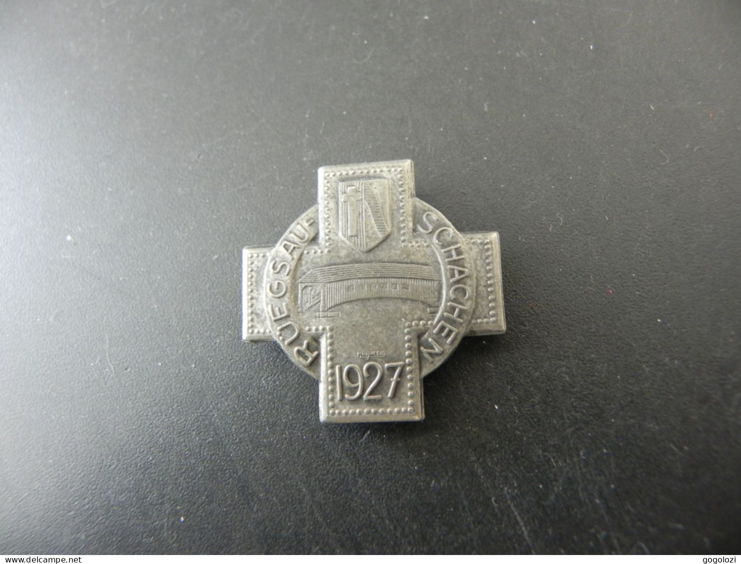 Old Badge Schweiz Suisse Svizzera Switzerland - Turnkreuz Rüegsauschachen 1927 - Non Classificati