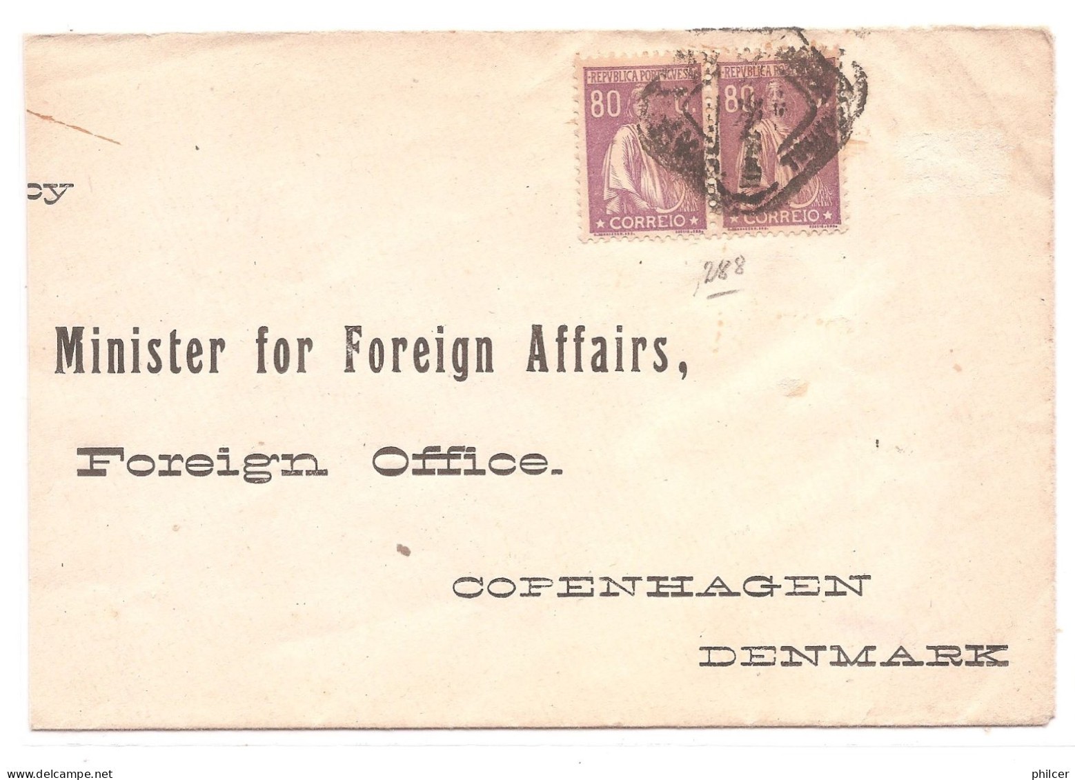 Portugal, 1924, # 286, Lisboa-Copenhagen - Briefe U. Dokumente