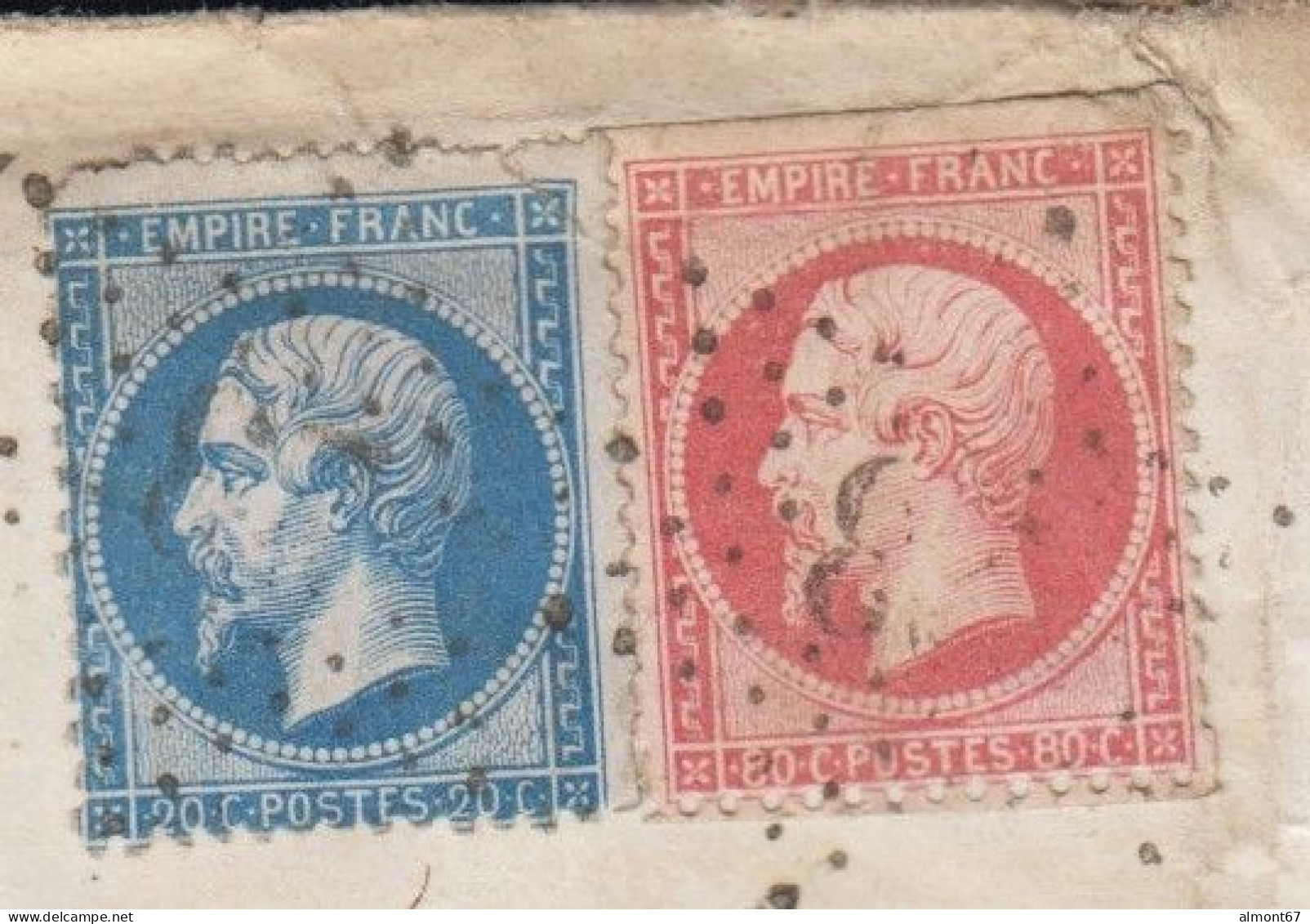 Napoléon N° 22 Et 24 Sur Lettre Chargée De Paris Oblit. étoile 23 - 1862 Napoleon III
