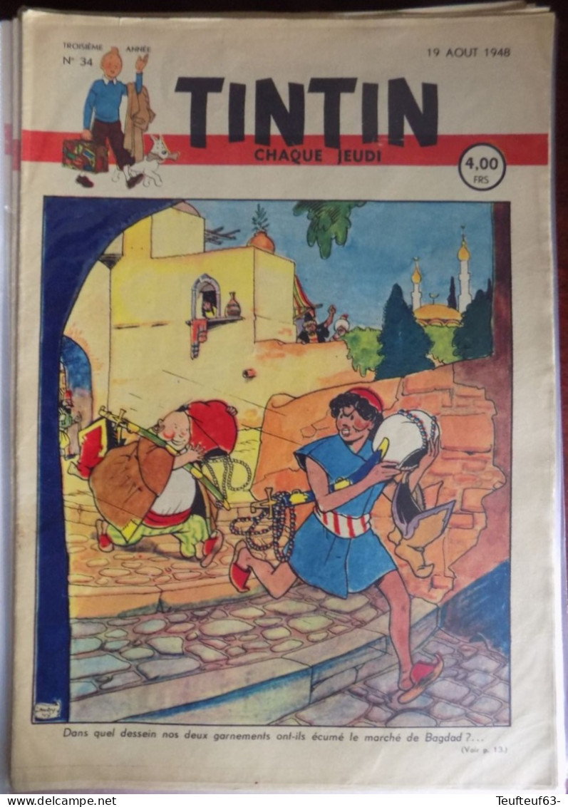 Tintin N° 34;1948 Couv. Laudy - Kuifje
