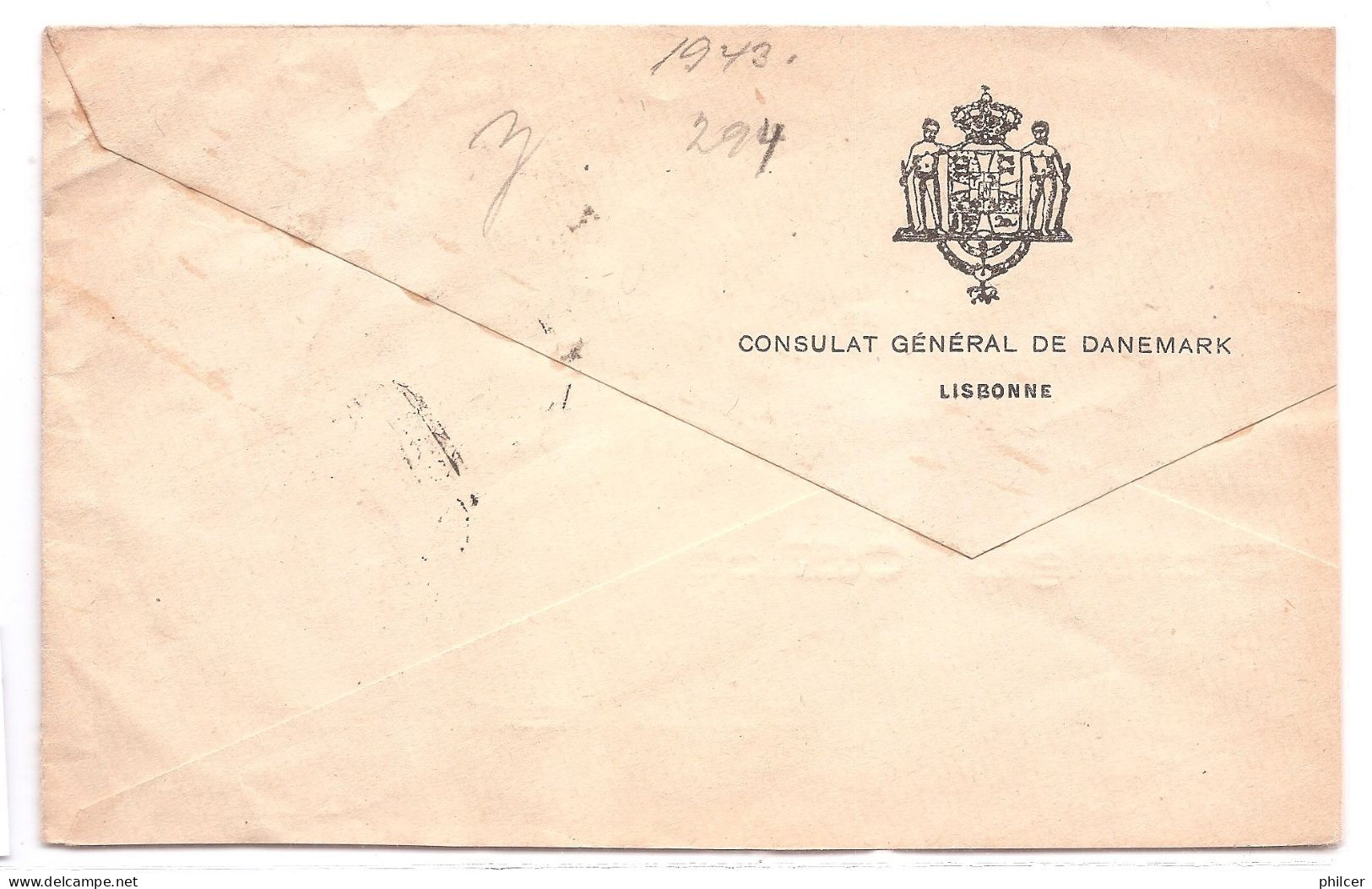 Portugal, 1924, # 291, Lisboa-Copenhagen - Covers & Documents