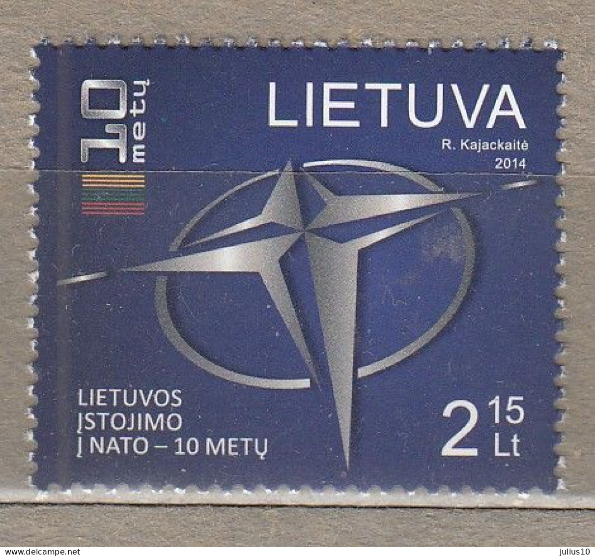LITHUANIA 2014 NATO MNH(**) Mi 1155 #Lt823 - Lithuania