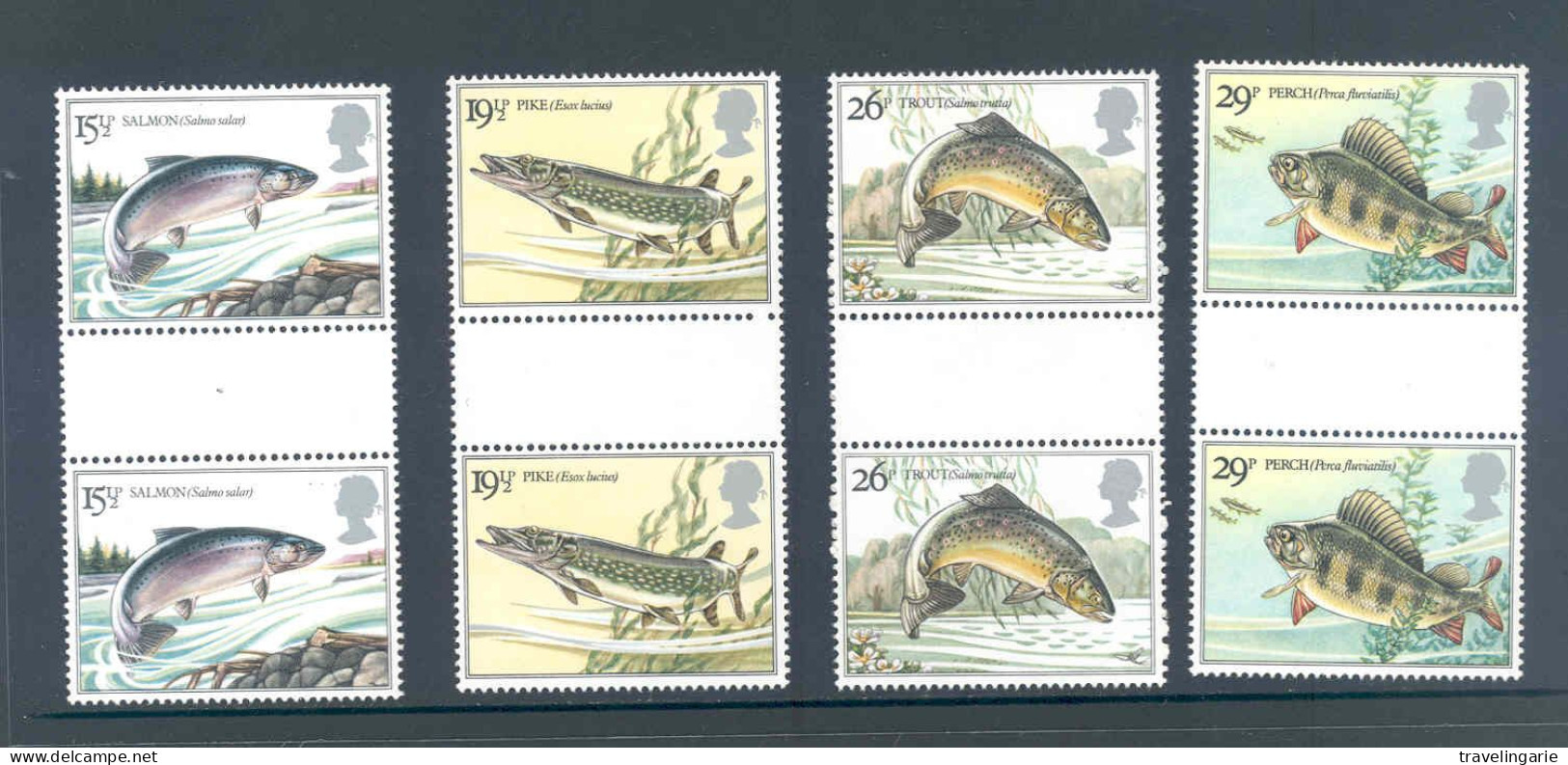 Great Britain 1983 British River Fish Gutter Pairs MNH ** - Vissen
