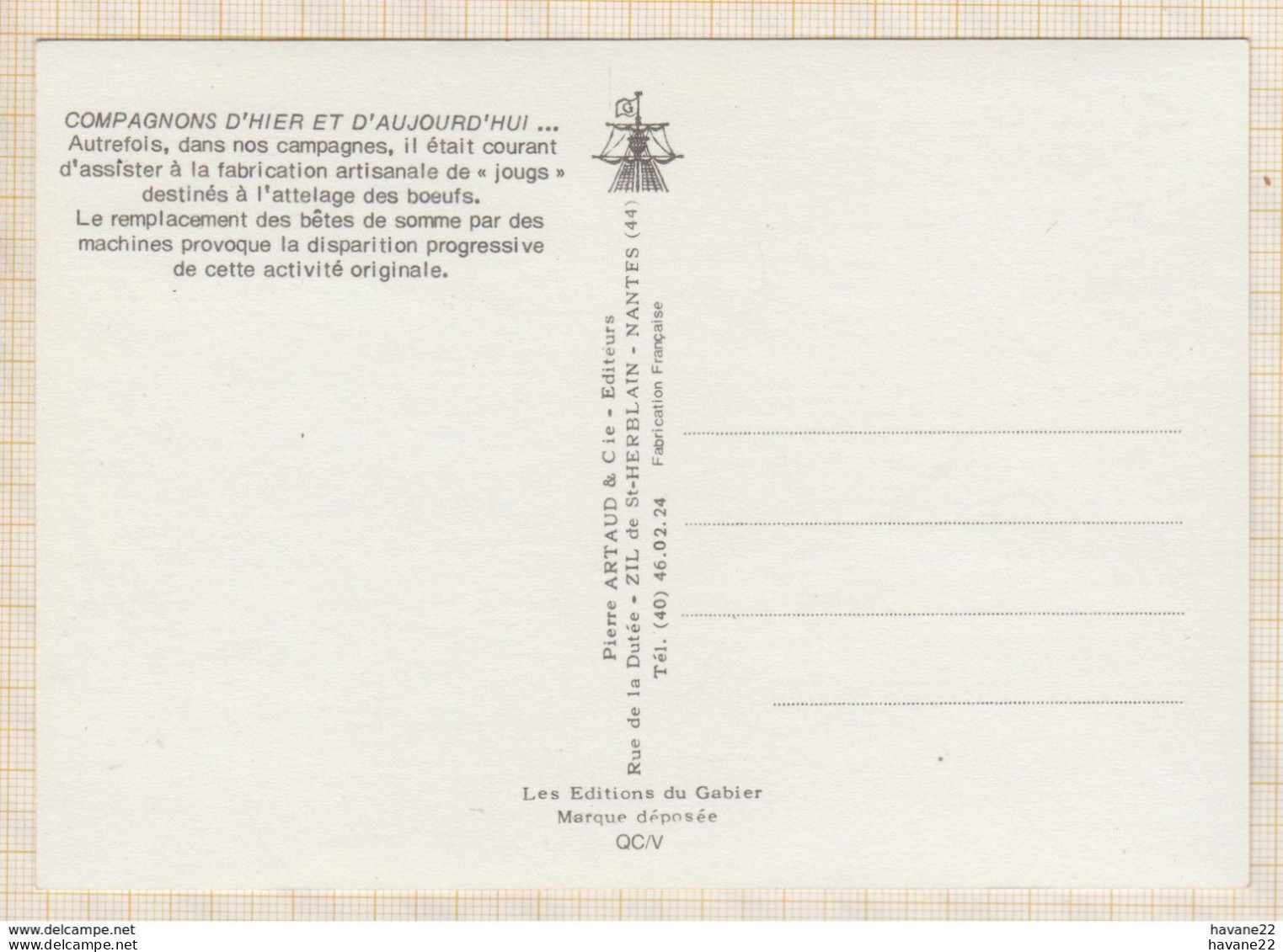 8AK4092 Les Vieux Metiers FABRICATION DE JOUGS DE BOEUFS   2 SCAN6 - Kunsthandwerk