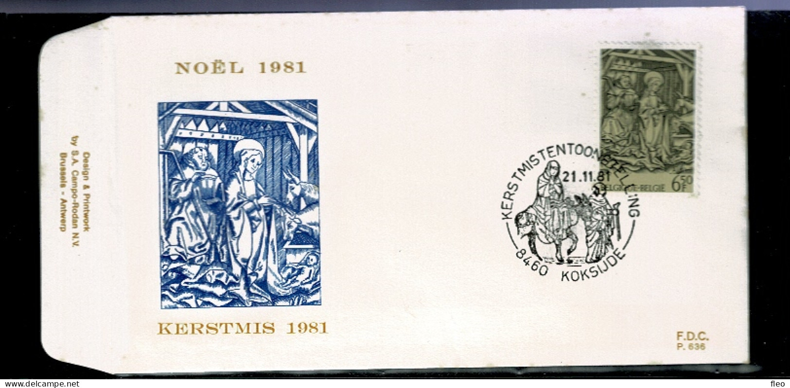 1981 2030 FDC (Koksijde) :  " Kerstmis/Noél " - 1981-1990