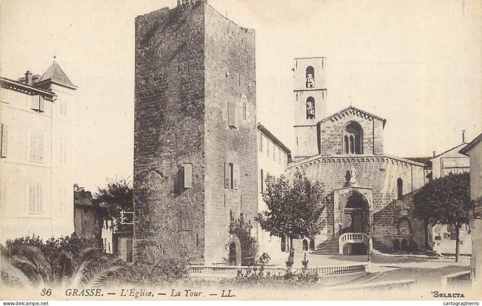 CPA France Grasse Church Tower - Grasse