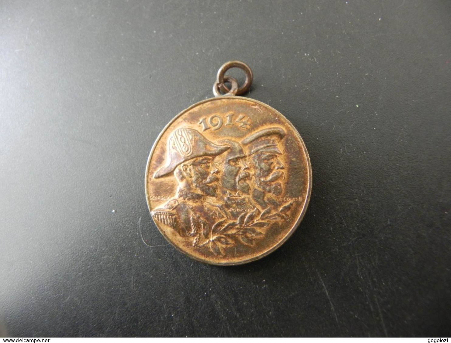 Medaille Medal - Belgique Roi Albert I. 1914 - George V, Poincare - Nicolas II - Otros & Sin Clasificación