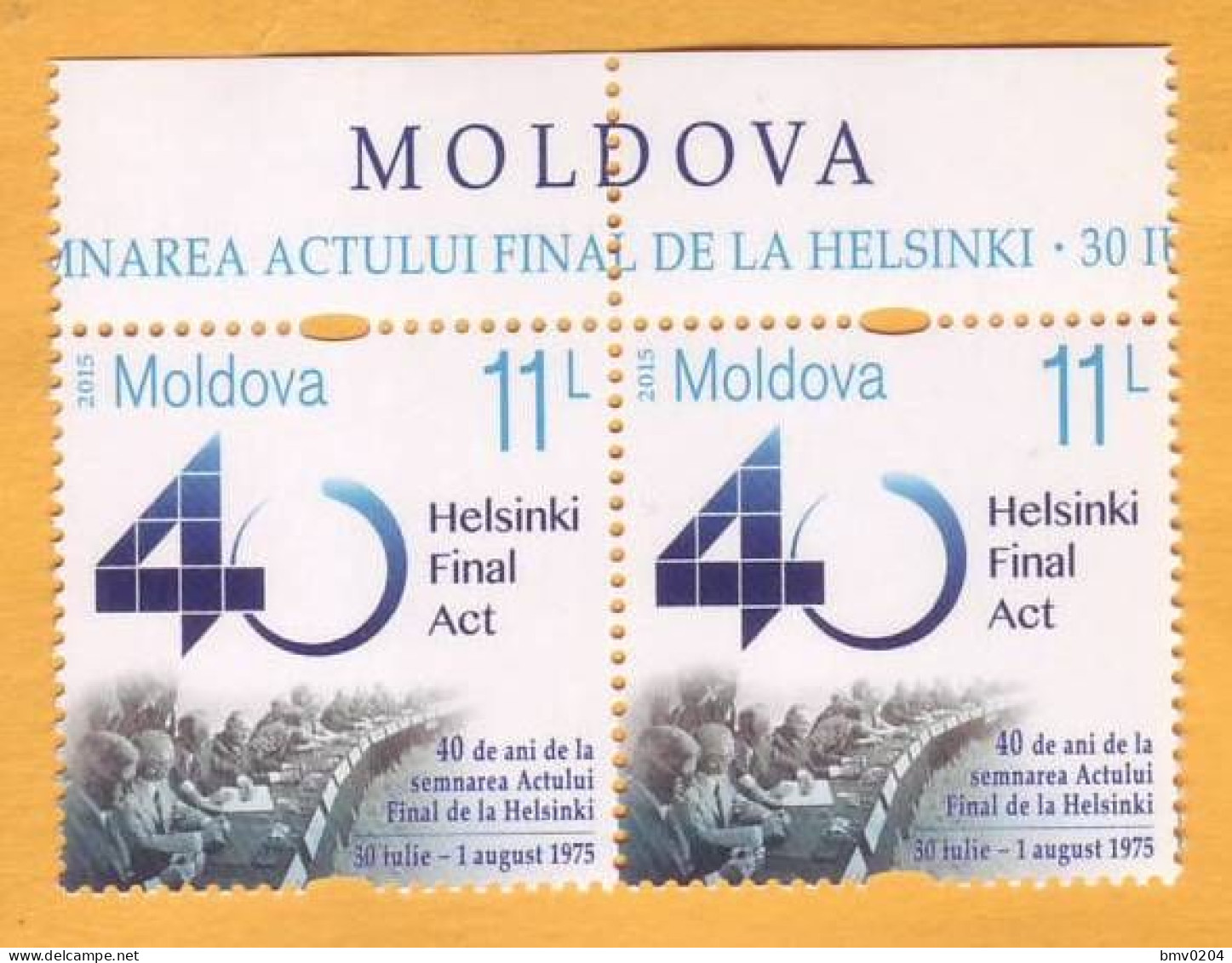 2015 Moldova Moldavie Moldau  40 Actul Final. Helsinki. Finlanda. 2v  Mint - European Ideas